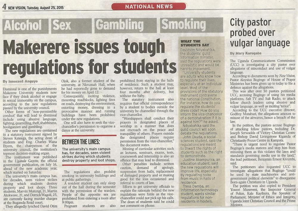 Kivumbi Leads Petition Against Pastor Bugingo in  New Vision Paper-2