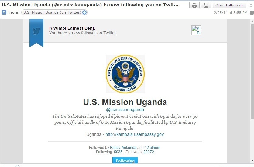US Embassy following Kivumbi on Twitter - Copy