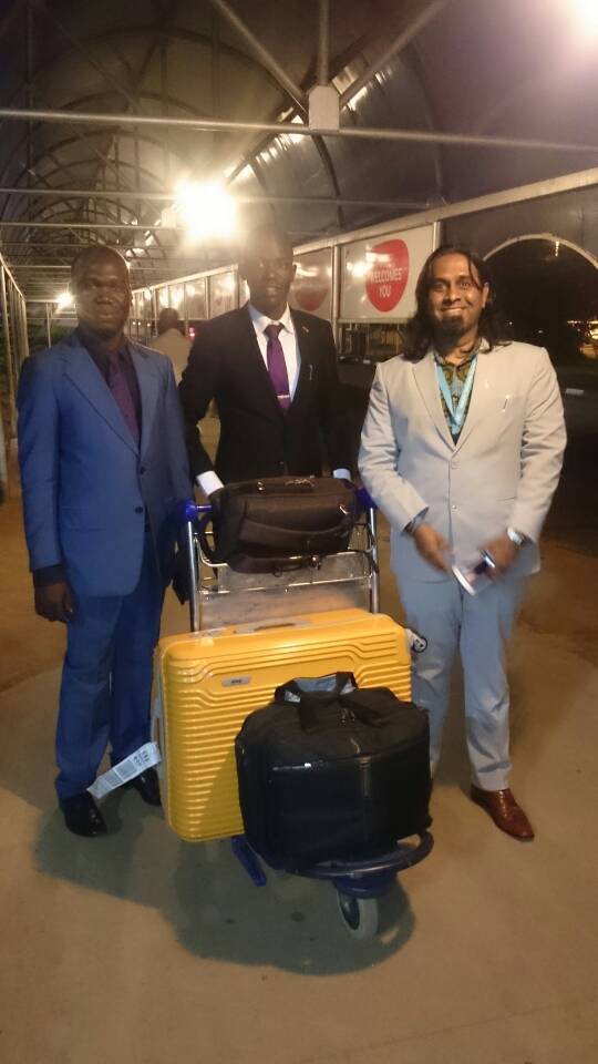 Kivumbi Earnest Bnejamin &amp; Don Vicent Bwana recieve DR. APOSTLE PAUL KARL VICTOR SR (9)