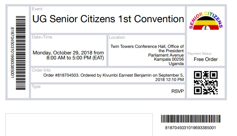 UG Senior Citizens Convention Ticket